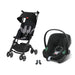 GB Pockit+ Velvet Black, Cybex Aton B2 i-Size Volcano Black ve adaptör — travel sistem