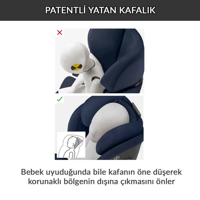 Adac'lı Cybex GB Everna (9-36 kg) / GB Uniall (0-36 kg) Isofix Bebek Oto Koltuğu (Black)