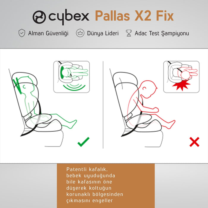 Adac'lı Cybex Pallas X2 Fix (9-36 Kg) Isofix Bebek Oto Koltuğu